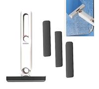 Mocio Pulizia Desktop Mini Mocio Portatile con Funzione Strizzante - 3 Testine Cotone + 1 Manico Spremere per Pavimenti in Piastrelle, Laminato e Legno Duro