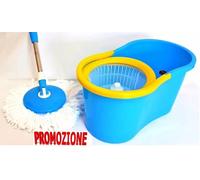 Mocio Rotante Mop Secchio Centrifuga Pressione Rotante Strizza Lava Pavimenti