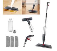 Mocio spray Flash Speed, in microfibra, con 3 cuscinetti intercambiabili, Wet&Dry Floor Cleaning Mop con testa girevole a 360° e serbatoio da 700 ml per pavimenti laminati/pulizia della casa
