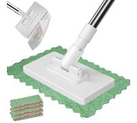 Mocio usa e getta con 4 panni riutilizzabili, salviette rimovibili con morsetto a pressione, asciugamano per il viso senza lavaggio, strumento per la pulizia della casa, per finestre, camera da letto