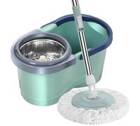 mocios Lavapavimenti Rotante, Secchio E mocios Rotante, Set Mop E Secchio Con Strizzatore Per Pavimenti,Con Manico Telescopico In Acciaio Inox E 1/2/3 Ricariche In Microfibra Per La Pulizia Della Casa