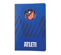 MOCIWORLD - Atlético de Madrid Notebook con Logo 3D - Rilegato con Retro in Tessuto e Finitura di Alta qualità - 120 Pagine Bianche - Colore: Blu - Formato: A6