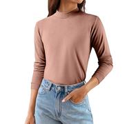 Mock Turtleneck Tops for Women Basic Long Sleeve Baselayer Fall Winter T Shirt Pullover Top Thermal Sweatshirts