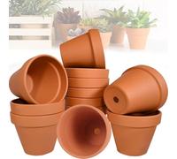 Mockotta 12 vasi in terracotta da 7 x 6 cm, piccoli, piccoli vasi di terracotta per il fai da te, piccoli vasi da fiori da dipingere, piccoli con foro di scarico, riutilizzabili