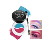 MockTota Gel per Sopracciglia Colorato Impermeabile Set 2 Colori Neon, Doppio Pennello & Formula Ipoallergenica per Carnevale, Trucco Artistico e Uso Quotidiano (Blu+Rosso)