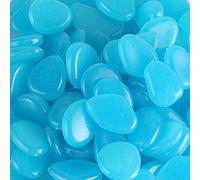 MOCNT 100 Pezzi Profondo Blu Pietre Luminosi Ciottoli Luminosi Fluorescenti Luminose Incandescenza nel Buio Pietre Rocce Ghiaia per Giardino Acquario Decorazione Diametro 20-30mm