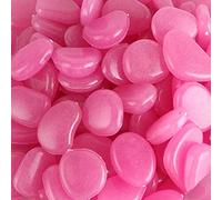 MOCNT 100 Pezzi Viola Pietre Luminosi Ciottoli Luminosi Fluorescenti Luminose Incandescenza nel Buio Pietre Rocce Ghiaia per Giardino Acquario Decorazione Diametro 20-30mm