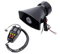 MOCNT 12V Sirena per Auto con 7 Toni 100W 130db Audio Auto Sirena Altoparlante di Emergenza di Allarme Microfono PA Sistema Clacson Sirena Suono Veicolo Corno