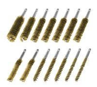 MOCNT 14 Pezzi Spazzola Metallica in Ottone Spazzola per Fori Spazzole Metalliche per Trapano Spazzole per Pistola Spazzola per Caldaia Spazzola per Pulizia Tubi