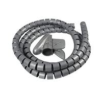 MOCNT 16mm Spiarle Guaina Cavi Flessibile Raccogli Cavo Raccogli Spiralato Avvolgi Cavo Manicotti Protezione Ordinato Tubo Guaina Filo di Gestione Nascondere Grigio 2 Metri