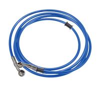 MOCNT 180cm Tubo Olio Freno Moto 28 Gradi Tubo Freno Olio Idraulico Frizione Motocross Tubo Flessibile Olio Freno Idraulico Rinforzato Intrecciato in Acciaio Cavo Linea Blu