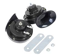 MOCNT 2Pcs Nero 12V Trombe Auto 300db Super Forte Tromba per Camion Aria Elettrica Clacson Camion Impermeabile Corno di lumaca Horn Doppio Tono Veicolo Motociclo