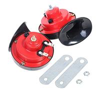 MOCNT 2Pcs Rosso 12V Trombe Auto 300db Super Forte Tromba per Camion Aria Elettrica Clacson Camion Impermeabile Corno di lumaca Horn Doppio Tono Veicolo Motociclo