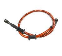 MOCNT Arancione 100cm Tubo Olio Freno Moto 28 Gradi Tubo Freno Olio Idraulico Frizione Motocross Tubo Flessibile Olio Freno Rinforzato Intrecciato in Acciaio Cavo Linea con Molla
