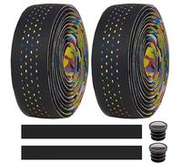 MOCNT Nastro Manubrio Bicicletta Bicycle Cycling Nastro Eva PU Leather Manubrio Bici Corsa Nastri Gomma Antiscivolo Traspirante Ciclismo Adesivi Comfort con Tappo Barra Colorato