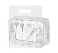MOCOCITO Beauty Case da Viaggio Trasparente,Set Bottigliette da Viaggio per Aereo 8 Pezzi Contenitori Liquidi 100ml,Borse da Viaggio Impermeabile,TSA Borsa Viaggio Cosmetici Trousse Trasparente