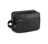 MOCOCITO Beauty Case da Viaggio Uomo Donna,Trousse in Pelle PU 2.2L,Pochette da Toilette Compatta e Leggera con Tasche,Organizer Cosmetici per Viaggi Resistente Agli Schizzi,Palestra, Bagno NERO