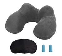 MOCOCITO Cuscino da Viaggio Gonfiabile Cervicale Collo Cuscini di Supporto Travel Pillow con Federa Lavabile, Tappi per Le Orecchie, Maschera, per Viaggi Aereo Auto Treno Ufficio