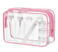 MOCOCITO Kit Viaggio Liquidi - Beauty Case da Viaggio, Set Bottigliette per Aereo da 8 Pezzi Contenitori Liquidi Flaconi 100ml per Shampoo, Crema, Lozione,Trousse Trasparente Borsa Cosmetici