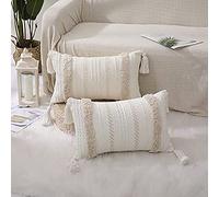 MOCOFO 30x50cm Set 2 pezzi di federe decorative bohemien Federa trapuntata in nappa adatta per soggiorno, camera da letto, divano