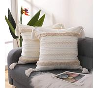 MOCOFO 45x45cm Set 2 pezzi di federe decorative bohemien Federa trapuntata in nappa adatta per soggiorno, camera da letto, divano
