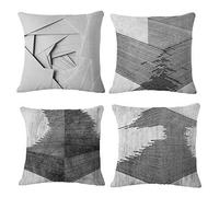 MOCOFO copricuscini divano 45x45 federa cuscino Set di 4 Pezzi Astratta Modello Geometrico Federa per Divano Casa Soggiorno Camera da Letto Decorazione per Interni(3D)