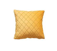 MOCOFO Federa in velluto olandese, stile europeo, motivo scozzese, ricamata, con diamante, alla moda, per camera da letto, divano, soggiorno (giallo, 45)