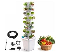 Mocoli Sistema Idroponico 40 Fori, Sistema Idroponico a 8 Livelli con Serbatoio d'Acqua 10L Pompa Indicatore Livello dell'Acqua Sistema Coltivazione Fuori Suolo