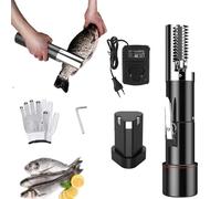 Mocoli Squamapesci Elettrico, 125W Pulitore per Squame per Pesci Batteria Pulitore per Squame per Pesci 7500r/min Decalcificante per Pesci Ricaricabile per Auto Strumento per squamatrice per Pesci
