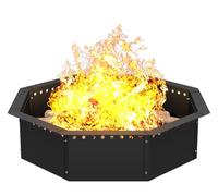 Mocomax Anello per braciere senza fumo, diametro interno esterno 89 cm, grande rivestimento per braciere in acciaio massiccio per esterni a legna, anello per falò fai da te sopra o sottoterra, per