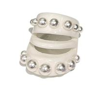 Mocoocouture 1 paio di anelli di design comodi e eleganti con perle di imitazione e anelli di resina aperti regolabili per un regalo elegante e creativo, come descritto