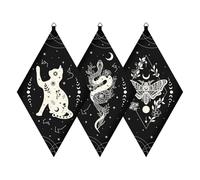 Mocoocouture 3 pezzi a forma di rombo da parete per la casa con animali mistici e tarocchi per la casa, galleria, decorazione da parete