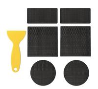 Mocoocouture 6 tappetini per trampolino di riparazione, 3 toppe a forma di 3 toppe con raschietto antistrappo, facile da usare, puntura con raschietto