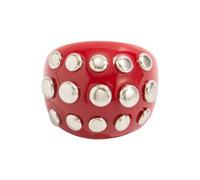 Mocoocouture Anelli in resina in ambra resistente con borchie diamantate stile punk per anelli unici versatili e comodi per l'uso quotidiano, come descritto