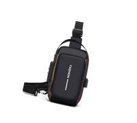 Mocoocouture Borsa a tracolla compatta per uomo robusto tessuto Oxford Design leggero impermeabile per pendolarismo ciclismo viaggio tracolla ergonomica uomo borsa a tracolla, Colore: nero e oro.