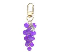 Mocoocouture Ciondolo a forma di uva di cristallo fascino portachiavi carino cool simulato frutta portachiavi sacchetto pendente ornamento da donna zaino decorazioni artigianato, Lilla, Taglia unica