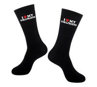 Mocoocouture Coppia di Calzini In Cotone Con I Love My Wife/Girlfriend" Stampa Per Regali Romantici E Comfort Quotidiano Con Calzini In Cotone, b, Taglia unica