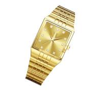 Mocoocouture Diamonds Decors - Orologio da polso impermeabile per lui e per lei, cinturino in acciaio inox, per regali di anniversario, gold, Women model
