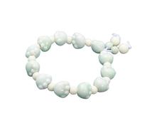 Mocoocouture Elegante braccialetto per donne e studenti con perle di ceramica, elastico, comodo accessorio alla moda, elegante, Taglia unica, come descritto