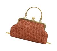 Mocoocouture Frizioni di Paglia Portafogli Per Le Donne Borsa A Tracolla Da Sera Borse Tessuto Spiaggia Borsa A Tracolla Per Festa Del ballo di fine anno Matrimonio Tessuto Borsa, marrone