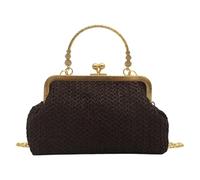 Mocoocouture Frizioni di Paglia Portafogli Per Le Donne Borsa A Tracolla Da Sera Borse Tessuto Spiaggia Borsa A Tracolla Per Festa Del ballo di fine anno Matrimonio Tessuto Borsa, Coffee color