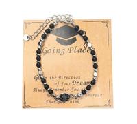 Mocoocouture Gemma Bracciale di Perla Gioielli Di Laurea Per Le Donne Con Scatola Regali E Biglietto Di Saluto Regolabile College Accessori Gemstones Per I Laureati, Taglia unica, come descritto