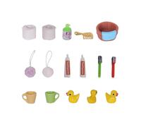 Mocoocouture Miniatura casa delle bambole accessori da bagno scala 1:12 con texture realistica e doccia. Set da bagno in miniatura, accessori per la casa delle bambole, decorazione del bagno