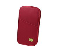Mocoocouture Portafoglio da viaggio contemporaneo con tessuto lacrimale e custodia compatta per passaporti cassa di bordo, Colore: vinaccia, Bellezza di massa