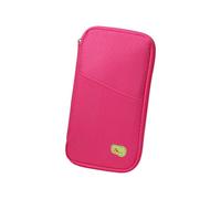 Mocoocouture Portafoglio da viaggio contemporaneo con tessuto lacrimale e custodia compatta per passaporti cassa di bordo, Rosa rosso, Bellezza di massa