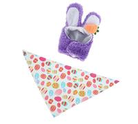 Mocoocouture Set cappelli per conigli, sciarpe in peluche, per divertimento in famiglia e la decorazione della casa, abbigliamento per prati, per feste