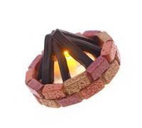 Mocoocouture Simulazione del fuoco a LED morbido luminoso, componente ABS sicuro per la casa delle bambole scala 1: 12, mostra scene di campeggio portatile decorazioni per bambole