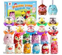 Mocoosy 24 Pcs Animali Squishy Giocattoli per Bambini Bomboniere,Giocattoli da spremere Riempitore per Cestini di Uova di Pasqua,Riempitivo per Pinata e Borse da Festa,Piccoli Premi Regalo per Bambini