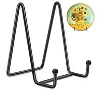 Mocoosy 2pcs soportes de placa para exhibición -4“ Nuevo diseño soporte de placa Negro soporte de placa de caballete de Hierro soporte de exhibición de Metal para Marco de fotos y Arte de Mesa