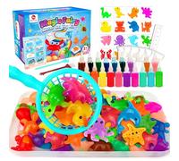 Mocoosy Kit di 20 colori magici a forma di elfo acquatico, kit per bambini, 20 Aqua Gelz e 16 stampi, kit fai da te per creare squishy, kit artistici per bambini, giocattoli sensoriali per bambini